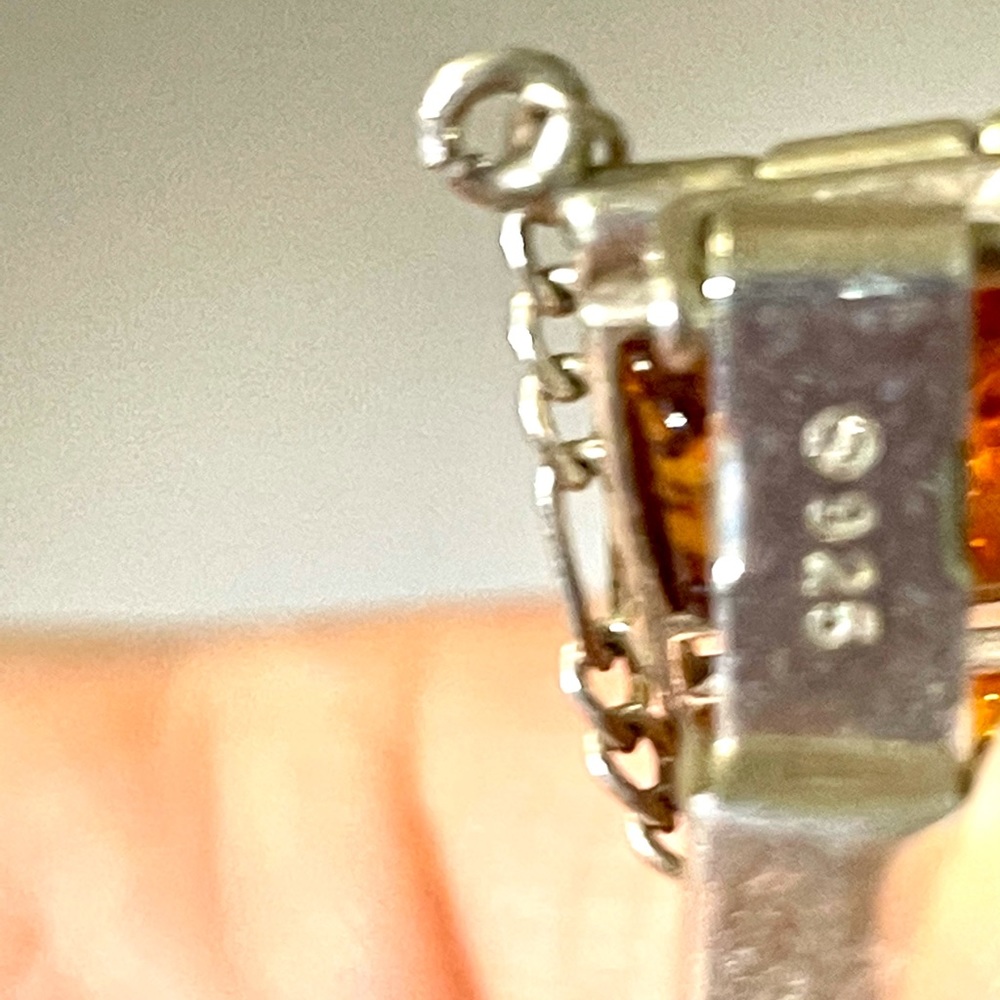 Sterling Statement Amber Bracelet - image 7